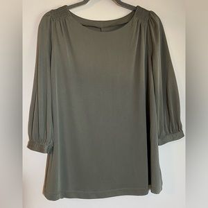 Isabel maternity 3/4 length sleeve light army green colored blouse